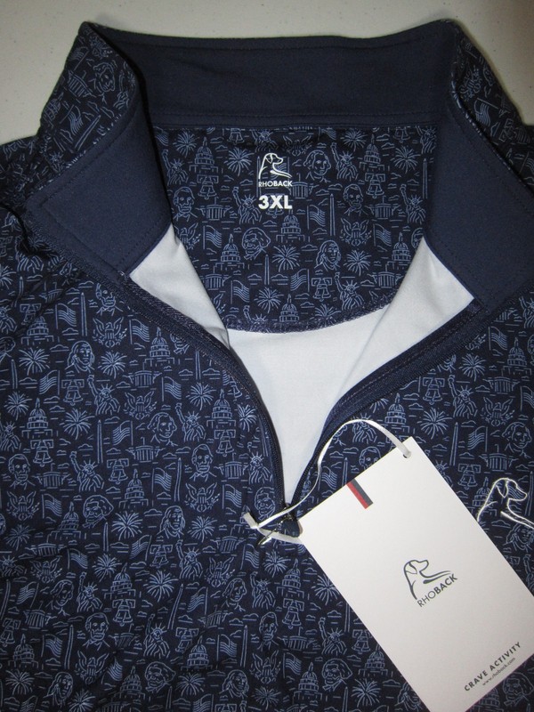 RHOBACK The Washington Performance Q-Zip Quarter Zip Pullover Admiral Navy 3XL gallery