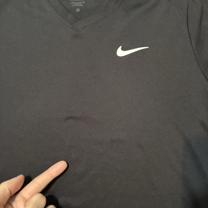 Nike Court Victory Tennis Shirt Mens Large Black Swoosh Federer Nadal CV2982 gallery