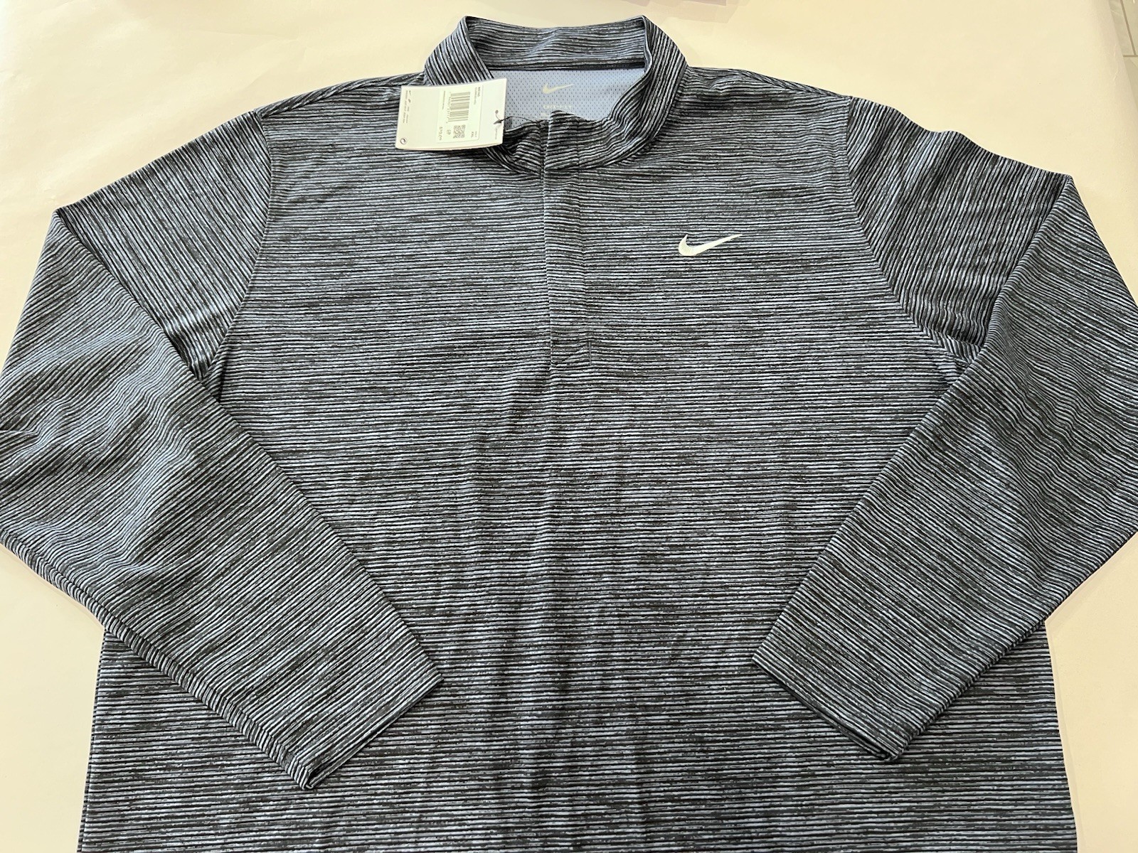 NIKE Running XXL Zip Neck Pullover Long Sleeve Poly Quick Dry Logo Mock Neck gallery