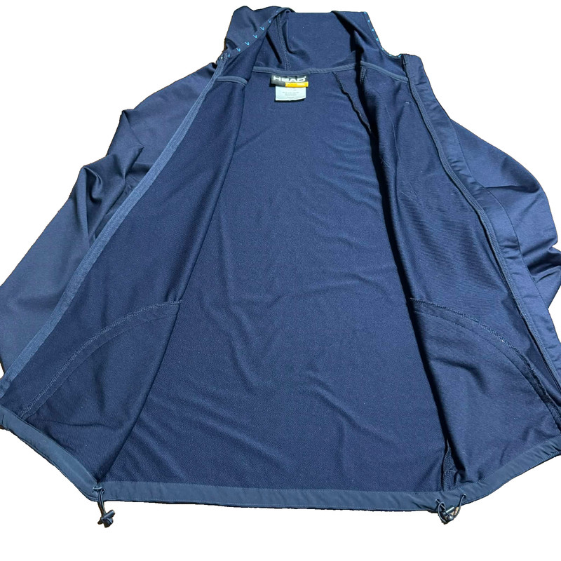 HEAD Full Zip Stretch Pullover Men's Navy Hoodie Jacket Tennis Golf Size Small gallery