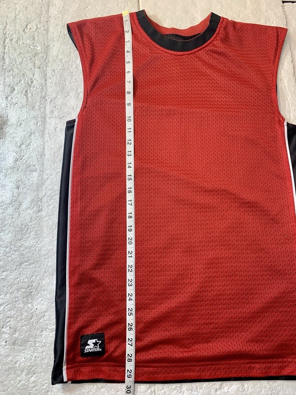 Vintage STARTER Basketball Jersey Men’s Reversible Sleeveless Size S Red/Black gallery