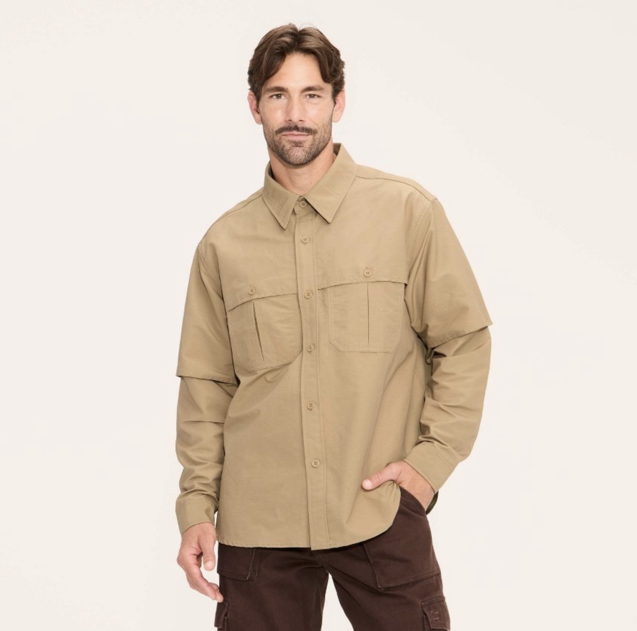 NEW Woolrich x Target Khaki Vented Long Sleeve Fishing Shirt Outdoor Mens S gallery