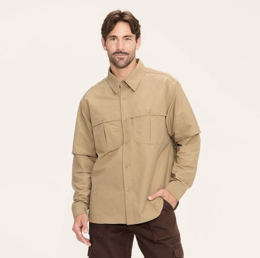 NEW Woolrich x Target Khaki Vented Long Sleeve Fishing Shirt Outdoor Mens S
