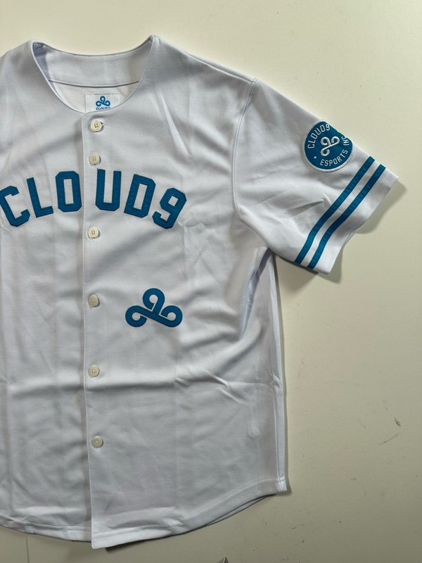 RARE Cloud9 Stratus White Button Baseball Jersey - Adult Small - Esports Gaming gallery