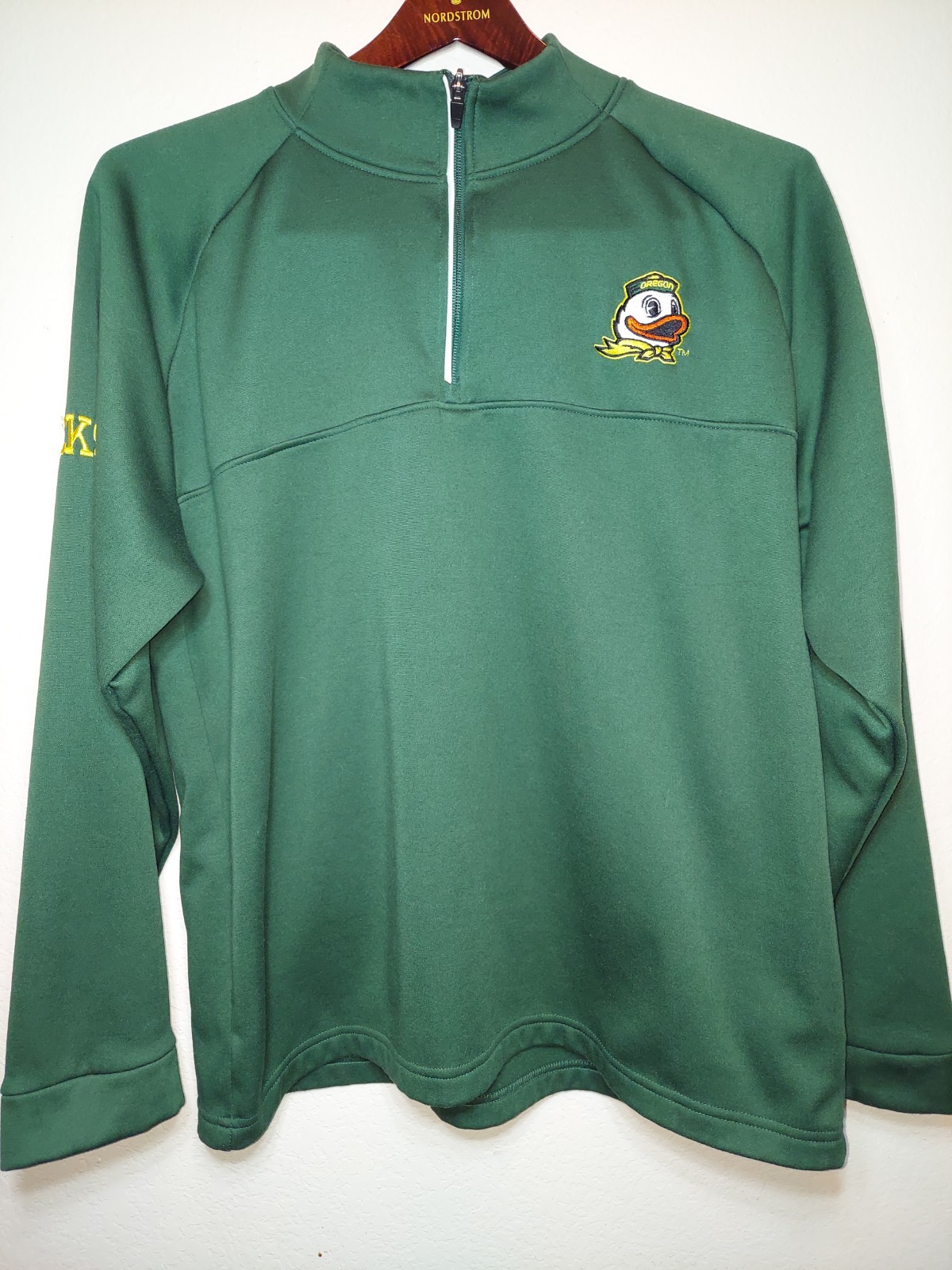 Champion Elite Oregon Ducks 1/4 Zip Green Long Sleeve Pullover Lg Pre-owned GUC gallery