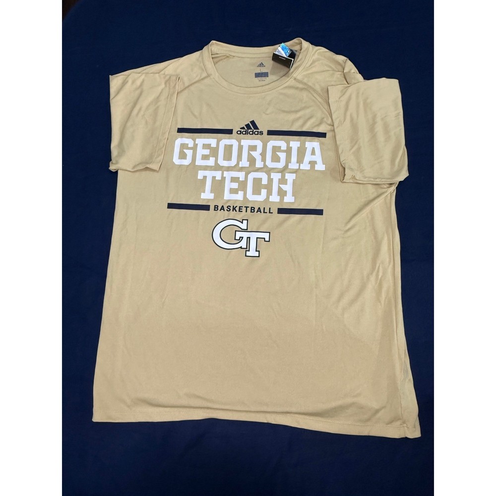 Adidas Georgia Tech Yellow Jackets Basketball Shirt Mens Large Gold Climalite