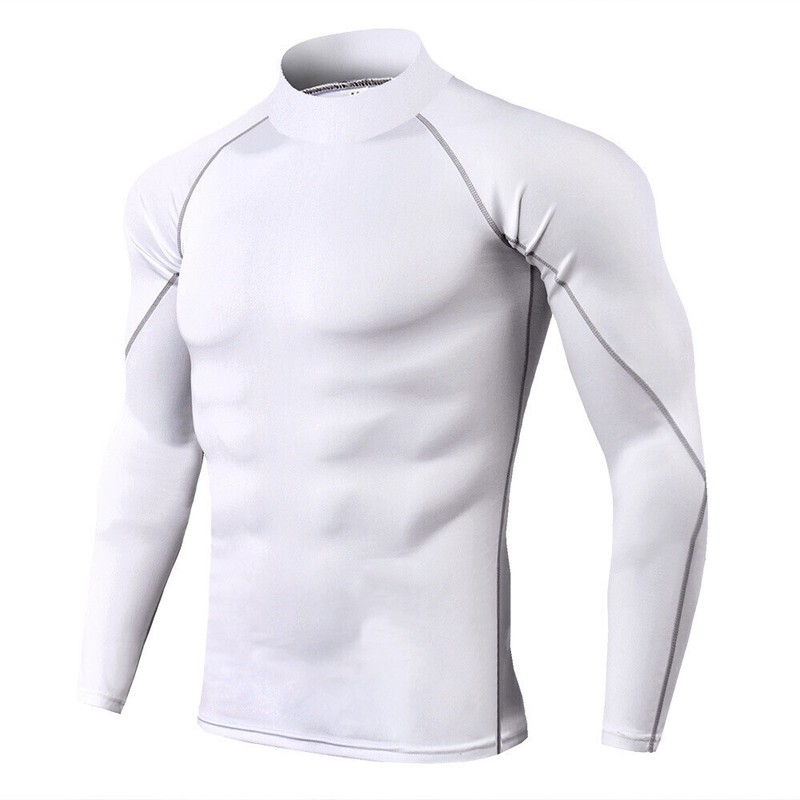 Men's Long-Sleeve Compression Shirt Base-Layer Running Top Mock Neck T-Shirts gallery