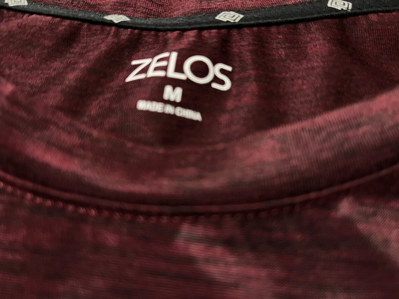 Zelos Size M Maroon Short Sleeve Activewear Shirt Men's gallery