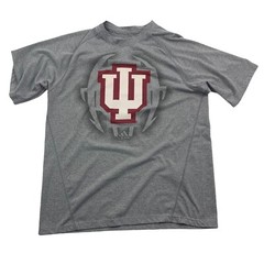 Adidas INDIANA S/S Football Clima T Shirt Men’s Sz Small Hoosiers EUC IU Grey