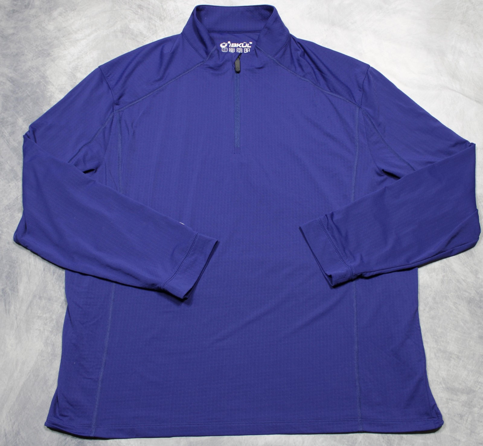 IBKUL Pullover Mens XL Blue Quarter Zip Long Sleeve UPF 50+ Golf Performance gallery