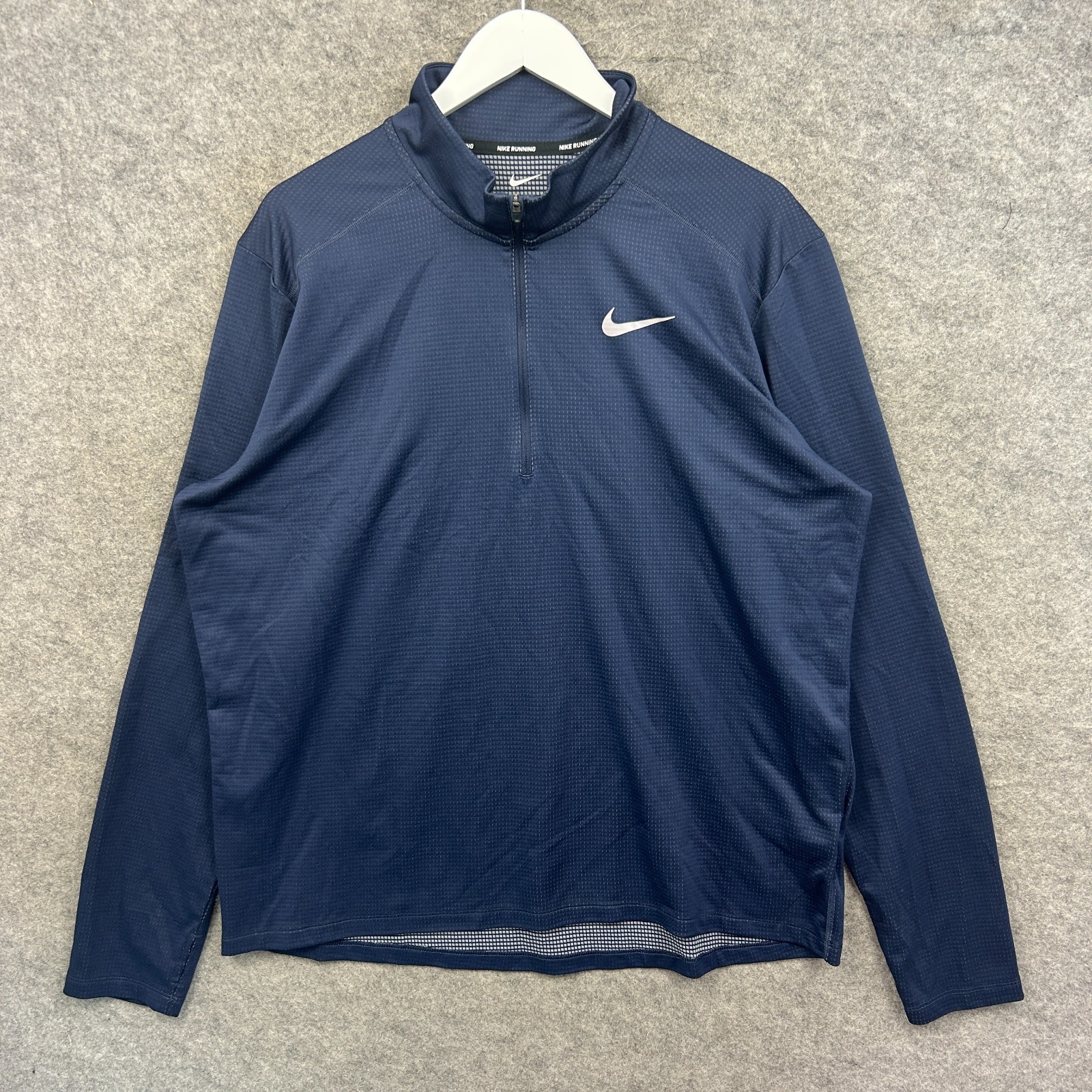 Nike Jacket Mens XL Blue Dri Fit Running Pacer Future 1/4 Zip Running Top Gym gallery