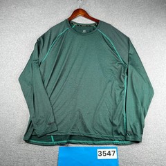 CHampion Long Sleeve Performance Shirt Green Striped GYm Mens 2XL