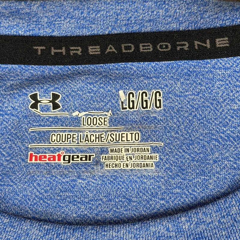 Under Armour Threadborne HeatGear Shirt Mens Large Blue Short Sleeve Athletic gallery