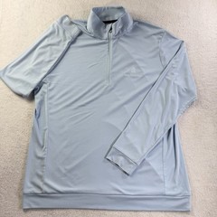 KJUS Golf Quarter Zip Pullover Men’s L Blue Performance Stretch Costa Terra Logo
