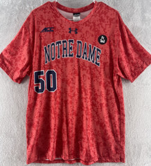 UNDER ARMOUR Shirt MEN’S LARGE NOTRE DAME #50 ALS BASEBALL JERSEY