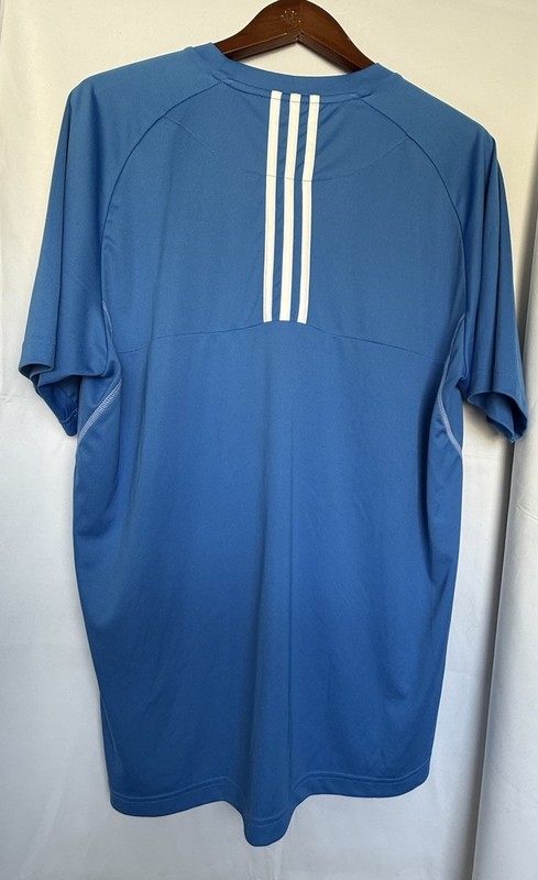 Adidas Performance Blue Athletic Shirt Men’s Short Sleeve Shirt, Large gallery