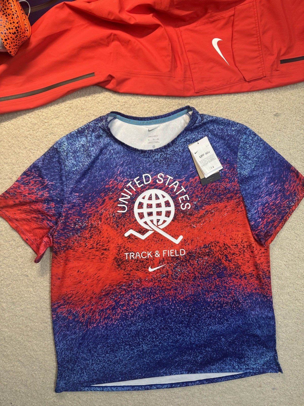Nike USA Olympics Track & Field Dri-Fit Tshirt Size XL Wicking UPF40+ Printed gallery