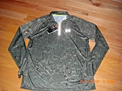 NWT~Men’s Under Armour Run All Season~REFLECTIVE~UPF 30~ Camo 1/4 Zip Shirt~XL