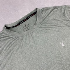 Spyder Rash Guard Shirt Long Sleeve Men L Green Swim Moisture Wicking UV Tagless