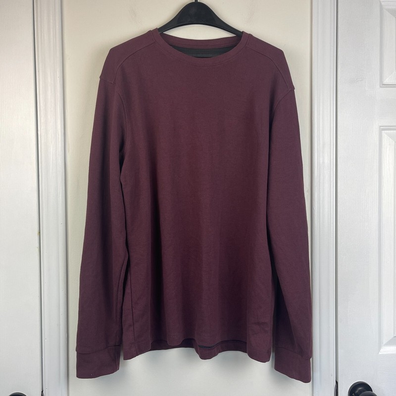 01.Algo Mens XLT Tall Performance Quick Dry UV40 Long Sleeve Shirt Maroon gallery