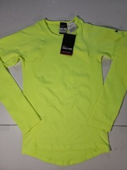 Nike Pro Hyperwarm Women Medium Seamless Compression Shirt Top Neon Volt Yellow