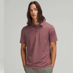 Lululemon Men’s Evolution Short-Sleeve Polo – Heathered Red Merlot – Size Medium