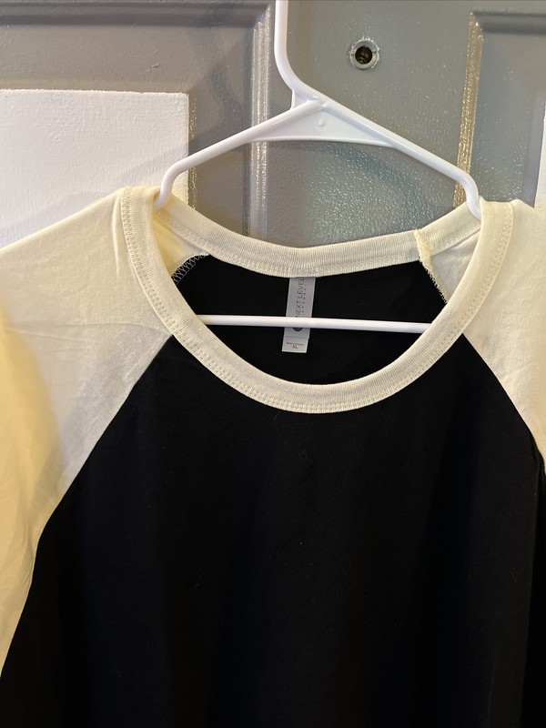 Next Level 6051 Unisex 3/4-Sleeve Raglan Triblend Colorblock T-Shirt BlackXL New gallery