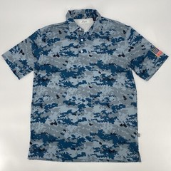 TPC Sawgrass Country Club Polo Shirt Mens Medium Golf Blue Digi Camo Sawgrass CC