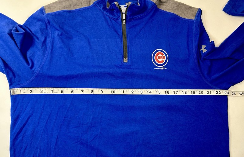 MLB Under Armour Chicago Cubs 1/4 Zip Jacket Blue 2017 Size Large gallery