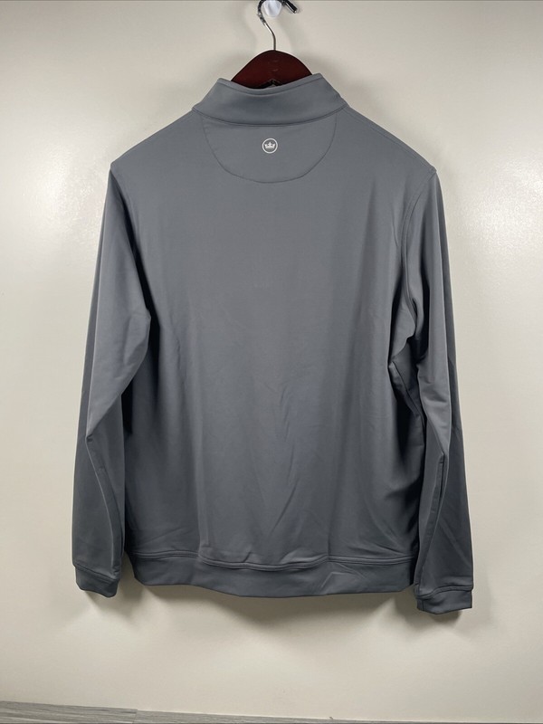 Peter Millar Crown Sport Perth Loop Iron Grey Quarter Zip Pullover Mens M NEW gallery