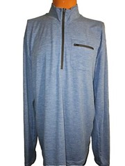 C1 prAna Mens Breathe 1/4 Zip Pullover XXL Poly Spandex Blend Heather Blue EUC