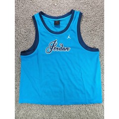 Jordan Basketball Jersey Mens XL Blue Mesh Sleeveless Script Logo 23 Athletic