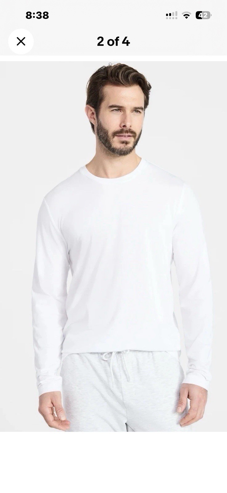 Athletic Works Men's Tri-Blend Tee White Long Sleeves (Two) Size 4XL NWT #529 gallery