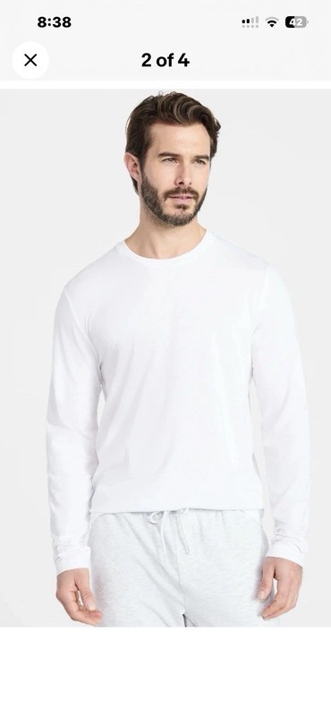 Athletic Works Men's Tri-Blend Tee White Long Sleeves (Two) Size 4XL NWT #529 gallery