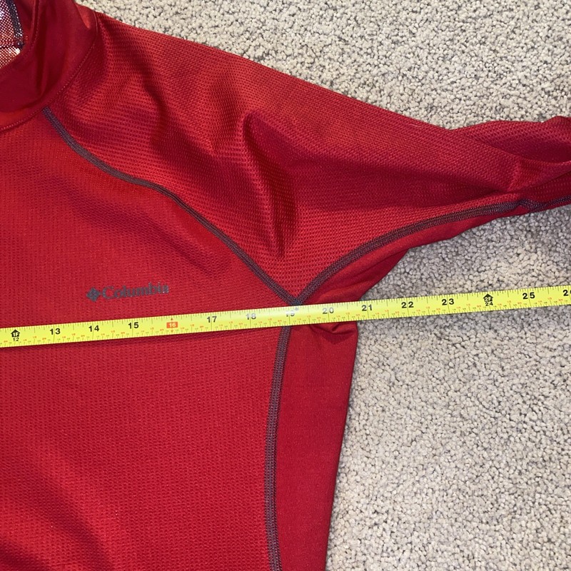 Columbia Omni-Heat Quarter Zip Pullover Red Thermal Lined Sz L 0121 gallery