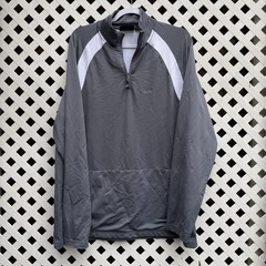 Greg Norman for Tasso Elba Pullover Mens L Gray Quarter Zip Golf Long Sleeve