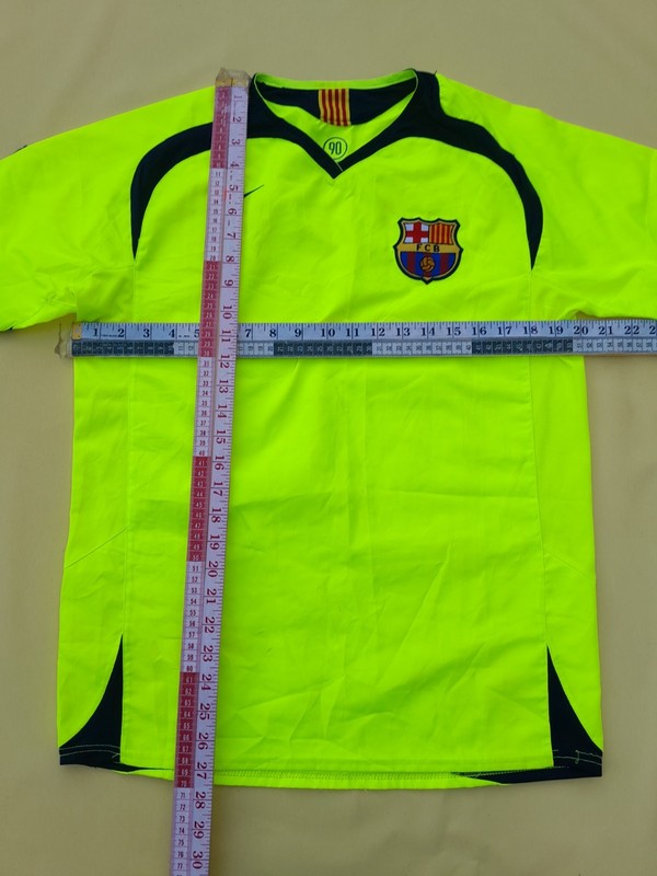 Vintage FC BARCELONA T90 Jersey Mens M Neon Yellow Soccer Drill Training Top gallery