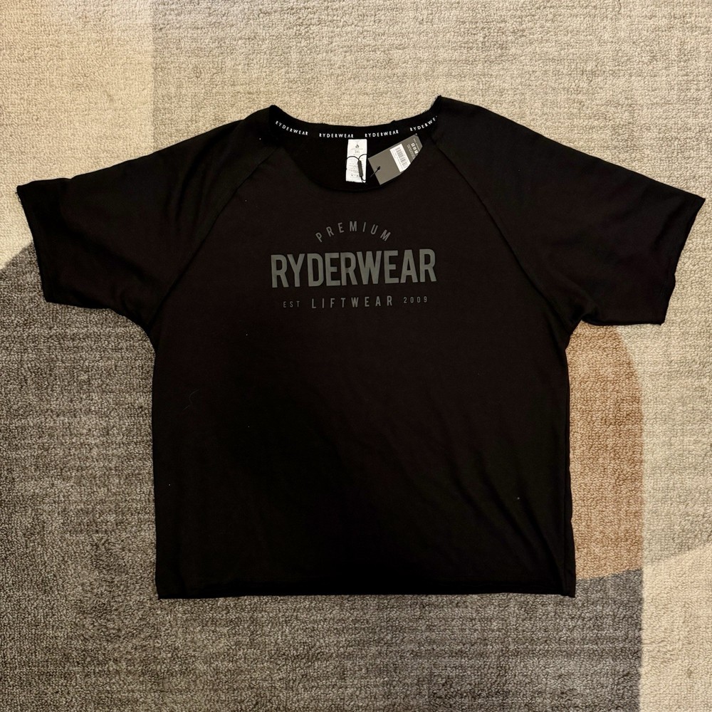Ryderwear Advance Fleece Rag Top Men's 3XL Black Cotton Crew Neck Raglan T-Shirt