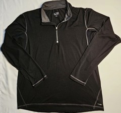 Mens Champion Duo Dry Long Sleeve Black 1/4 Zip Pullover Shirt Size Large