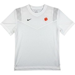 Nike Clemson Tigers T-Shirt Mens Large White Dri-FIT On-Field V-Neck Performance