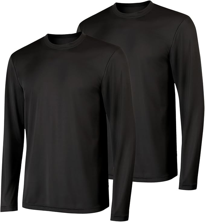 Men’s Hanes Cool DRI Performance Long Sleeve Tee Black Sizes S-3XL 2 PK gallery