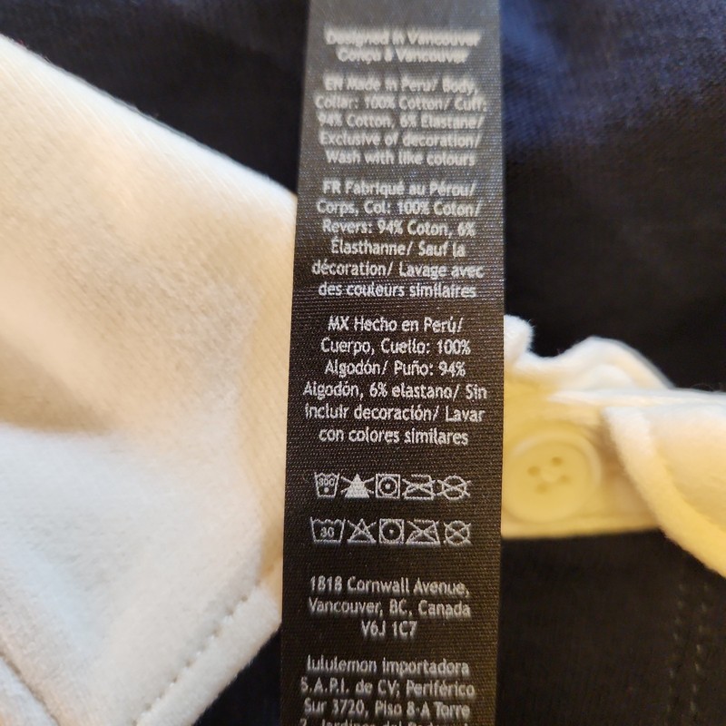 Lululemon Long-Sleeve Cotton Rugby Shirt, NWT, WCBD, Size M gallery