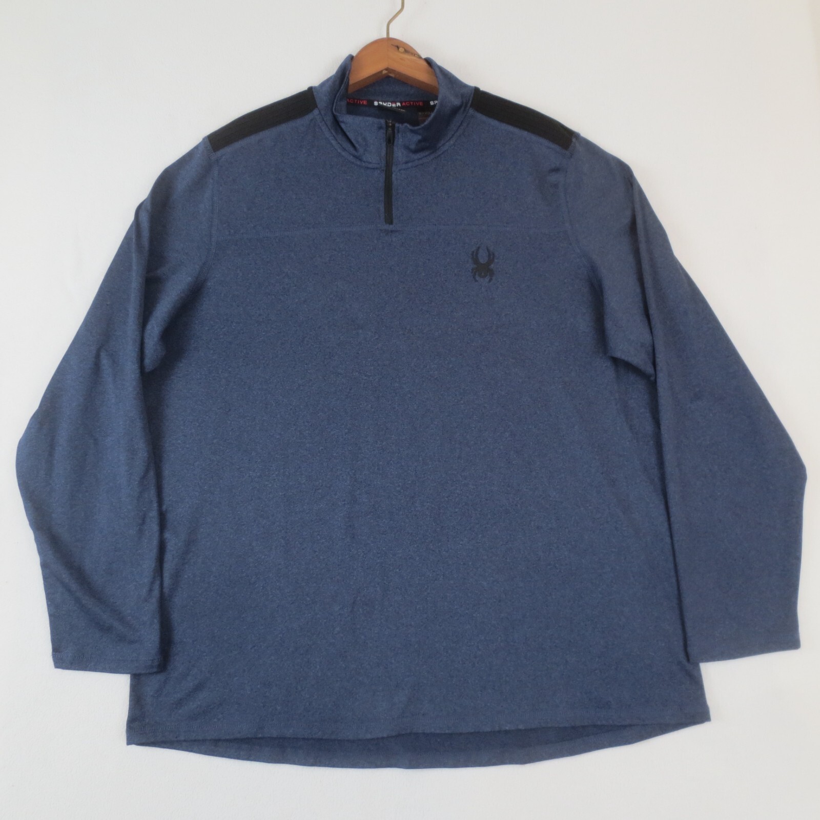 Spyder Active 1/4 Zip Pullover Shirt Mens Large Dust Navy Heather Gym Training gallery