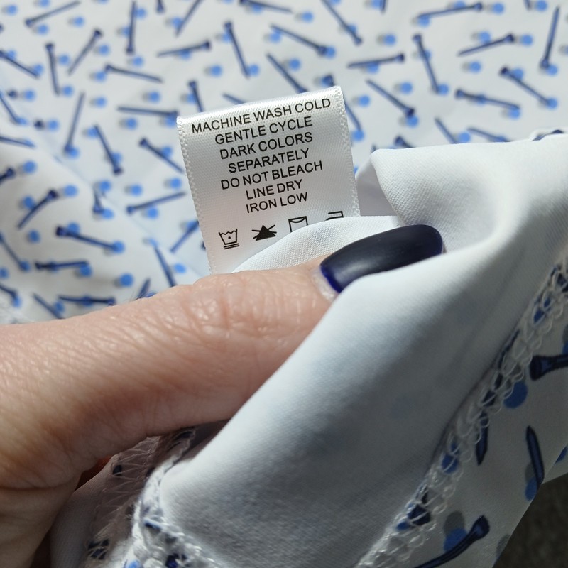 F/X Fusion Mens 2XL S/S Golf apparel featuring a pattern of blue golf tees gallery