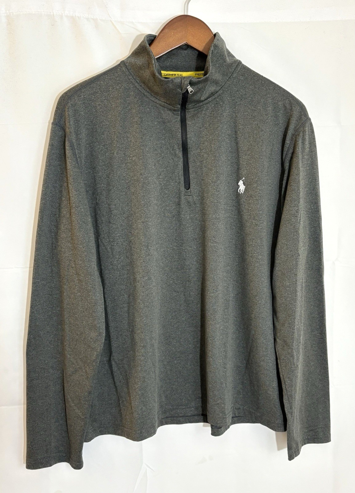 Polo Ralph Lauren Performance Men's Large Gray 1/4 Zip Long Sleeve Pullover gallery