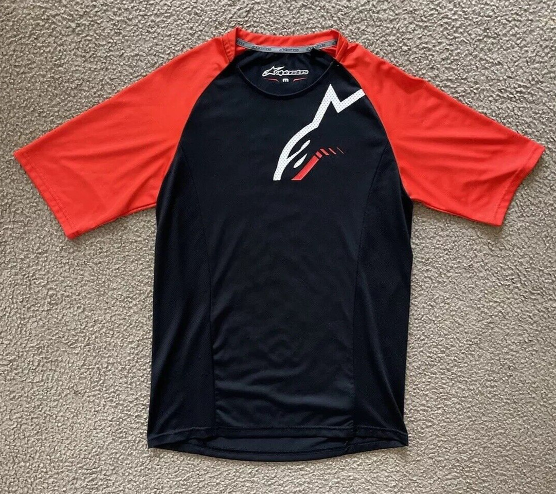 Alpinestars Trailstar SS Red Short Sleeve Jersey Shirt Medium Athletic Bike Tee gallery