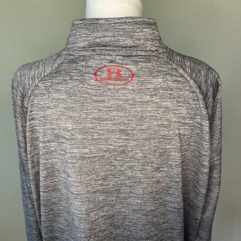 Under Armour XL Gray and Red Striped Quarter Zip Shirt gallery