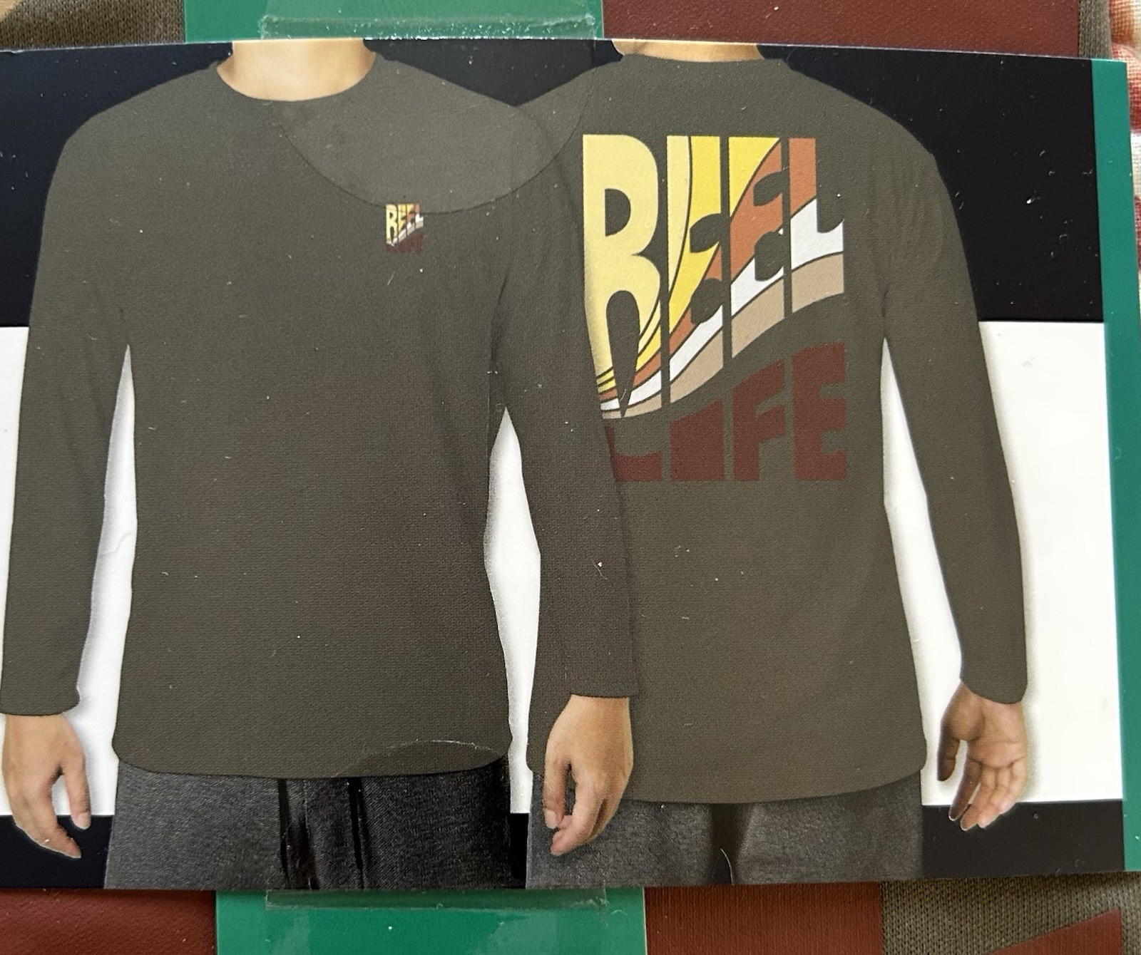 2 Reel Life UV Protection Fishing Sun Long Sleeve Shirt Men’s Large Swim Neutral gallery