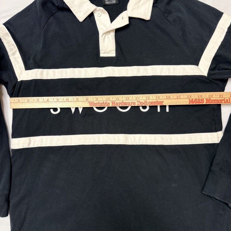 Nike Sportswear Swoosh Long Sleeve Black Rugby Shirt Men's Size Large gallery