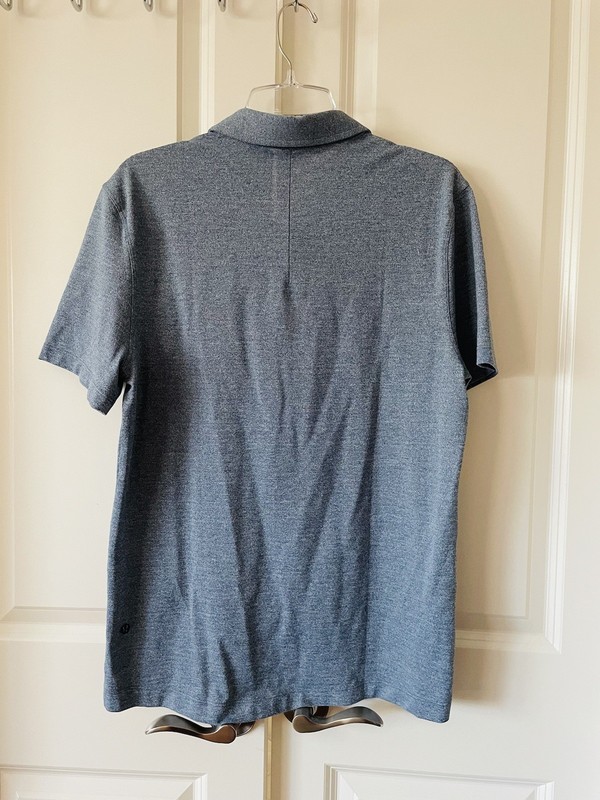 Lululemon Mens Evolution Polo Heathered Blue Sz M gallery